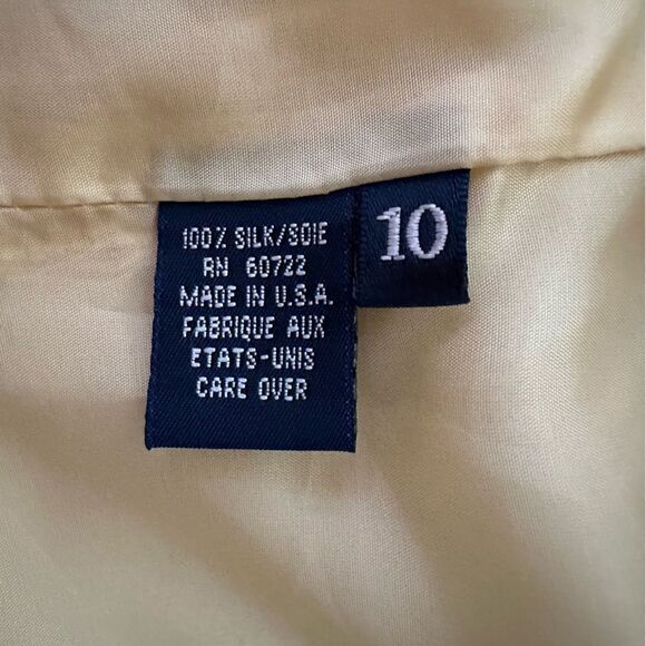 Burberry’s of London Silk Vintage Crop Zip Front Mid Mustard Gold Blazer Jacket - Picture 10 of 12